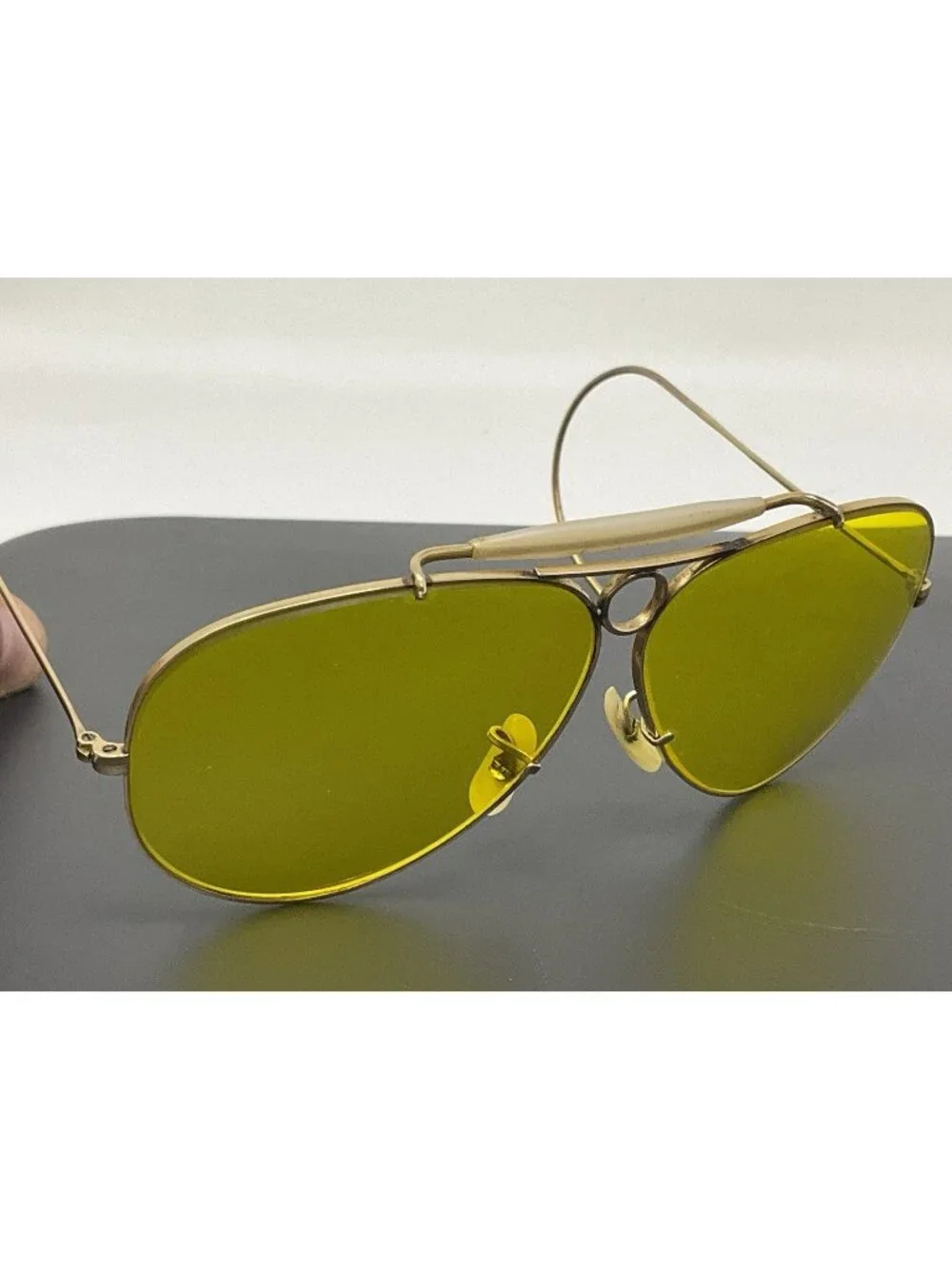 VINTAGE B&L RAY BAN 12K GF KALICHROME 62mm SHOOTING AVIATOR SUNGLASSES